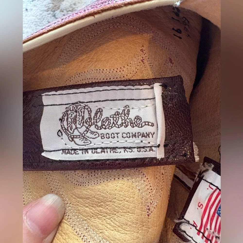 Olathe Brown/Red Leather Cowboy Boots - Picture 6 of 8